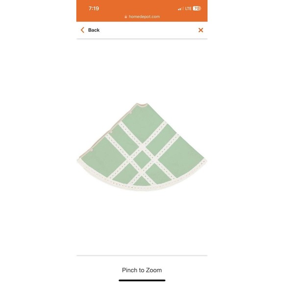 Farmhouse 55” Tree‎ Skirt - Margot Mint Christmas Lace VHC - Picture 5 of 7